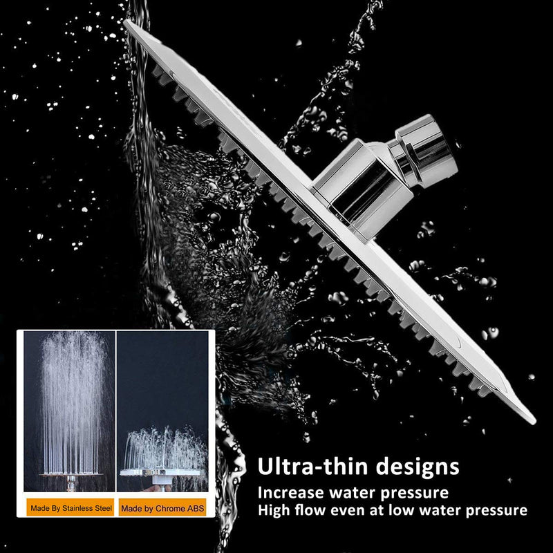 NearMoon Rain Shower Head, Ultra-Thin Design-Pressure Boosting, Awesome Some Experience, High Flow Stainless Steel Rainfall Shower Head (8 Inch,Chrome Finish) 8 Inch Chrome Finish