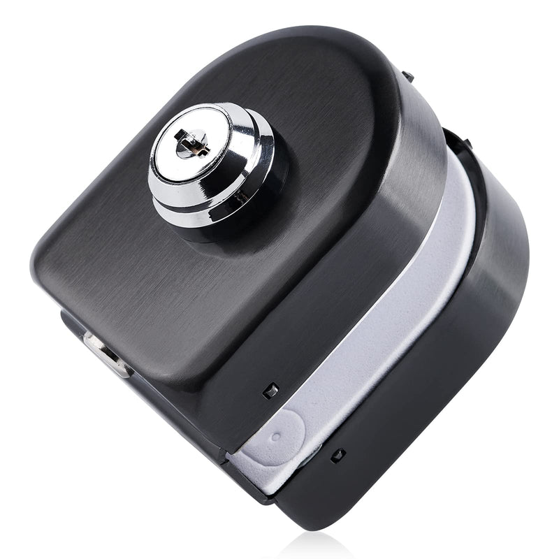 Ranbo Swinging Glass Door Latch Lock No Drilling 304 Stainless Steel Ground Bolt Lock for 2/5-1/2 Inch(10mm-12mm) Exterior and Interior Frameless Sliding Glass Door with 2 Keys, Brushed Black LE-30A Brushed Black