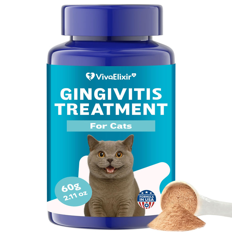 Cat Dental Care - gingivitis Treatment - Relieves Bad Breath, Supports Teeth, Gums, Mouth & Digestion, Removes Plaque, Controls Tartar, Promotes Cat Mouth Health, Natural Extracts, 2.11 oz Powder