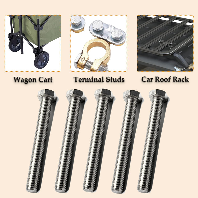 10Pcs M8 Hex Bolts M8x75mm Hex Head Bolts Stainless Steel 304 M8-1.25 Hex Bolt Fully Threaded Hex Tap Bolts Metric Hexagon Head Screw Machine Bolts Right Hand External Hex Drive M8*75mm