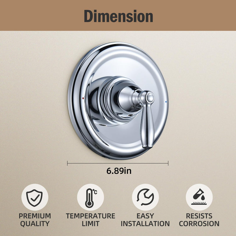 Replacement for Moen T2151 Brantford Posi-Temp Valve Trim Kit, Pressure Balancing Tub and Shower Lever Handle，Chrome Chrome