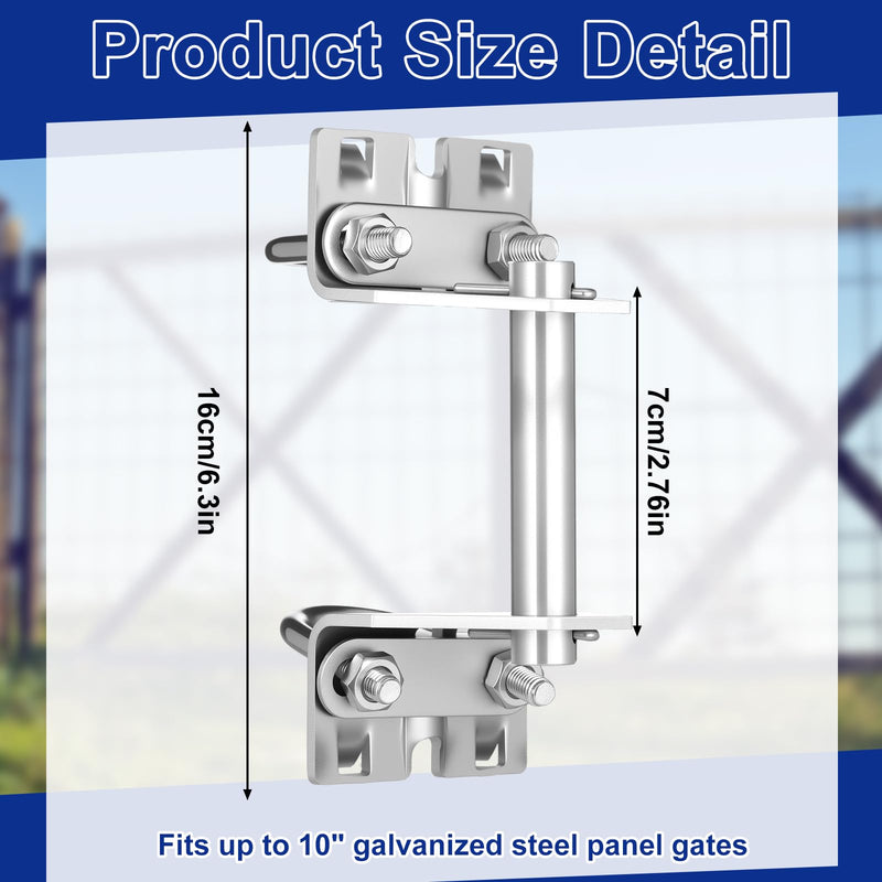 MorningRo 1 Set T Post Gate Hinge Pins Set Steel Farm Gate Hanger Hardware from a Metal T Post, for Ranch, Garden, Backyard, Install Easy