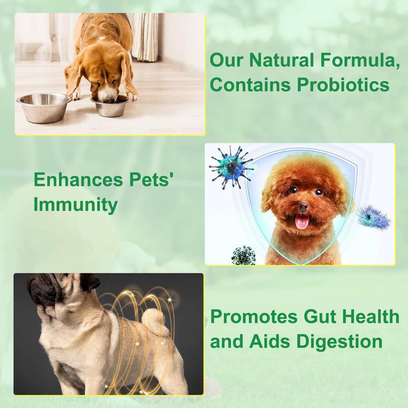 No More Worms - Natural Broad Spectrum Treatment for All Dogs, Herbal Cleanse, Digestive Support for All Breeds, Gut Health, Supplement Drops Enhanced with Probiotics for Puppy & Peros