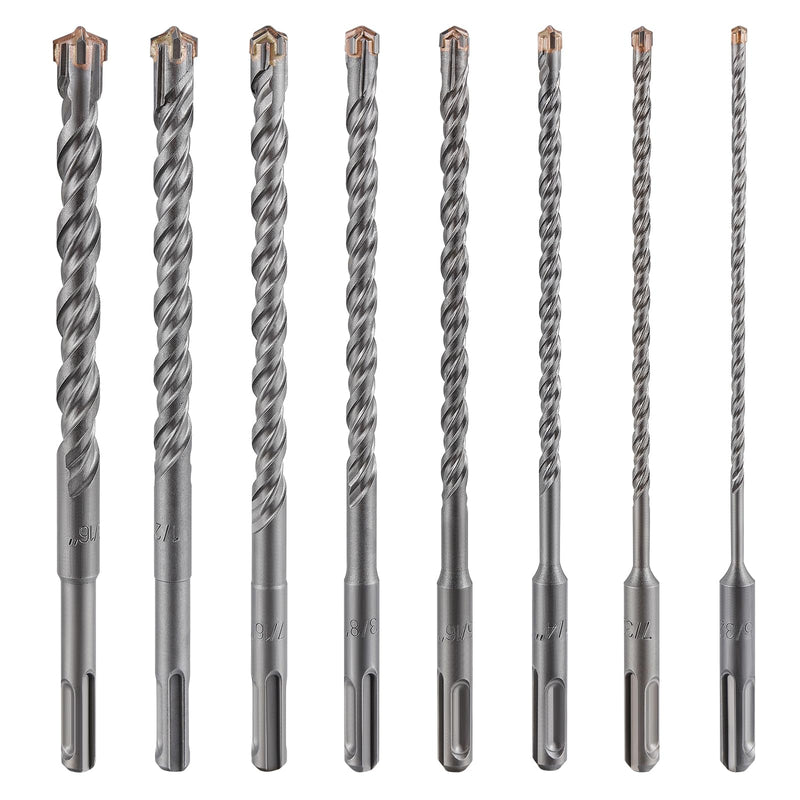 Concrete Drill Bit lengthening 1pcs 3/4" X 12"-10" Cross-Type Double Thread Carbide Material Suitable for Concrete, Brick, Cement Walls, Stone, Extra Long Hammer Drill Bits for Concrete 3/4" 12"