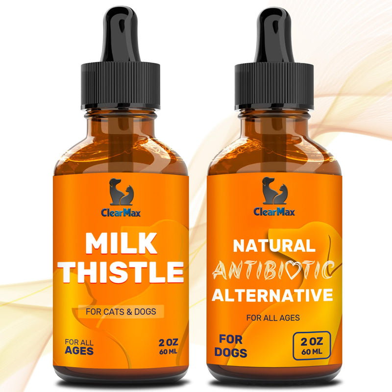 Natural Supplements – Liver Support for Dogs & Cats – Dog and Cats Milk Thistle – Kidney Support – Bundle