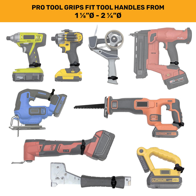 Spider Pro Tool Holster Bundle - 1 Pro Tool Holster + 2 Pro Tool Grip + 2 Pro Tool Tabs + 2 Drill Pins + 1 BitGripper + 1 Magnetic BitGripper - Compatible with All Major Brands