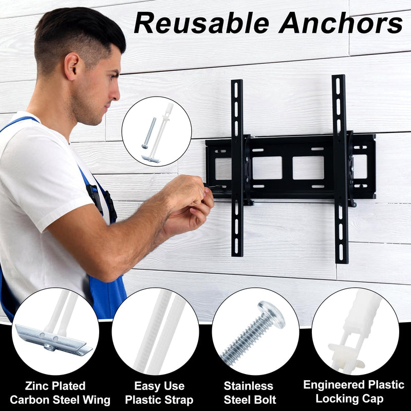 Drywall Anchor with Included Bolts for 1/4”-20 Fastener Size, Heavy Duty Hollow Drywall Anchors kit for TV Mounting, Stainless Steel Wall Anchors Holds Up to 270 Pounds Each in 1/2-in Drywall-14 Pack 1/4"-20：Pack of 14