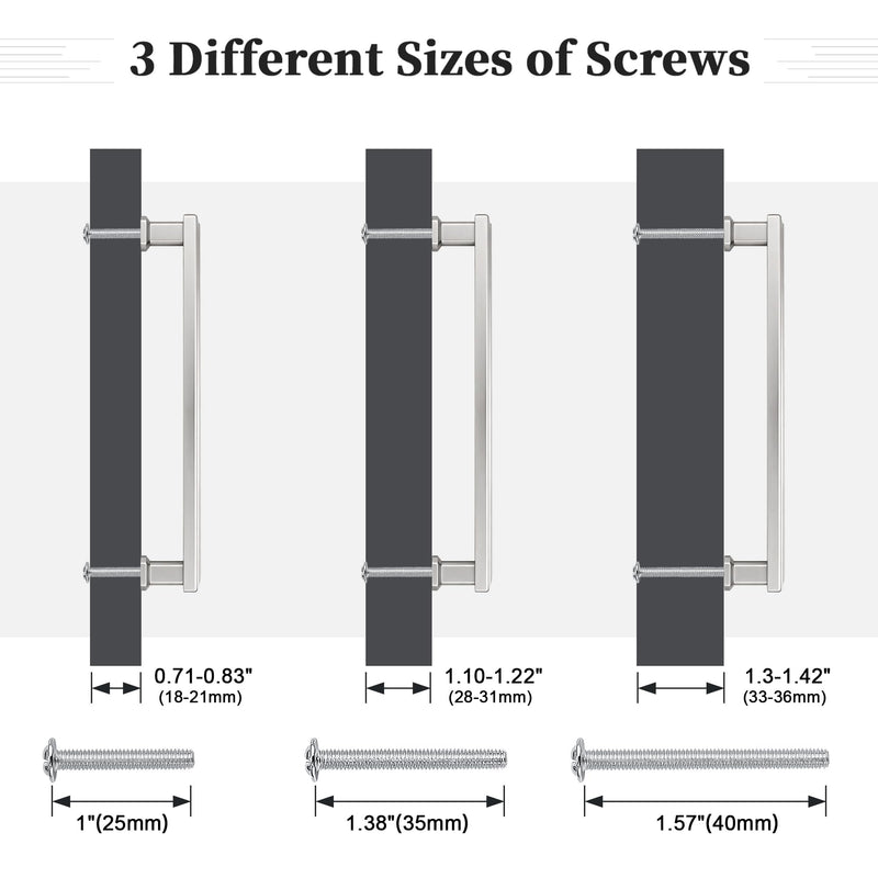 Gobrico 10 Pack 5 Inch (128mm) Hole Center Cabinet Handles, Brushed Nickel Kitchen Cabinet Pulls, Satin Nickel Drawer Pulls, Zinc Alloy Solid Cabinet Cupboard Handles, 5-9/16'' Overall Length 5 Inch Hole Center