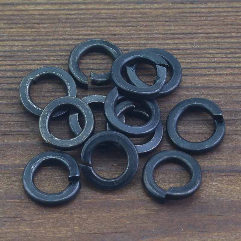 100 Pieces 8.8 Grade Alloy Steel M6 Split Lock Washers, Spring Lock Washers for Screws Bolts, Black M6 (100 PCS)