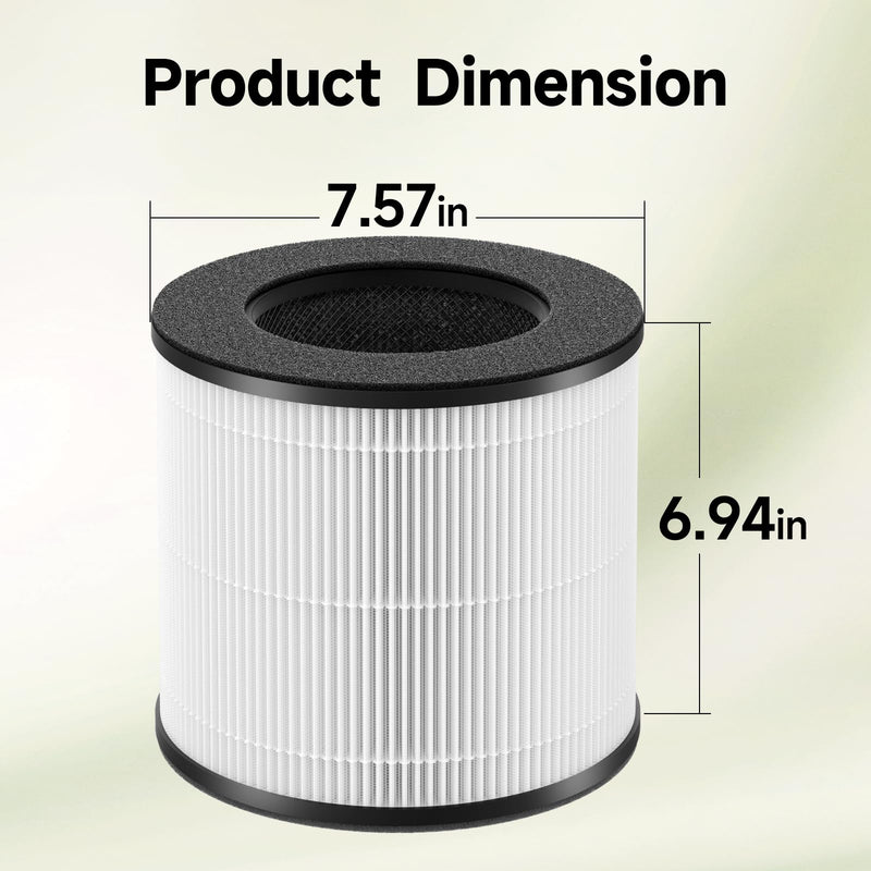 Cayman 608 320 Replacement Filter Compatible with Okaysou Cayman 608, Cayman 320 Air Cleaner Purifier, 3-in-1 Filter of Activated Carbon and Fine Pre-Filter, 2 Packs