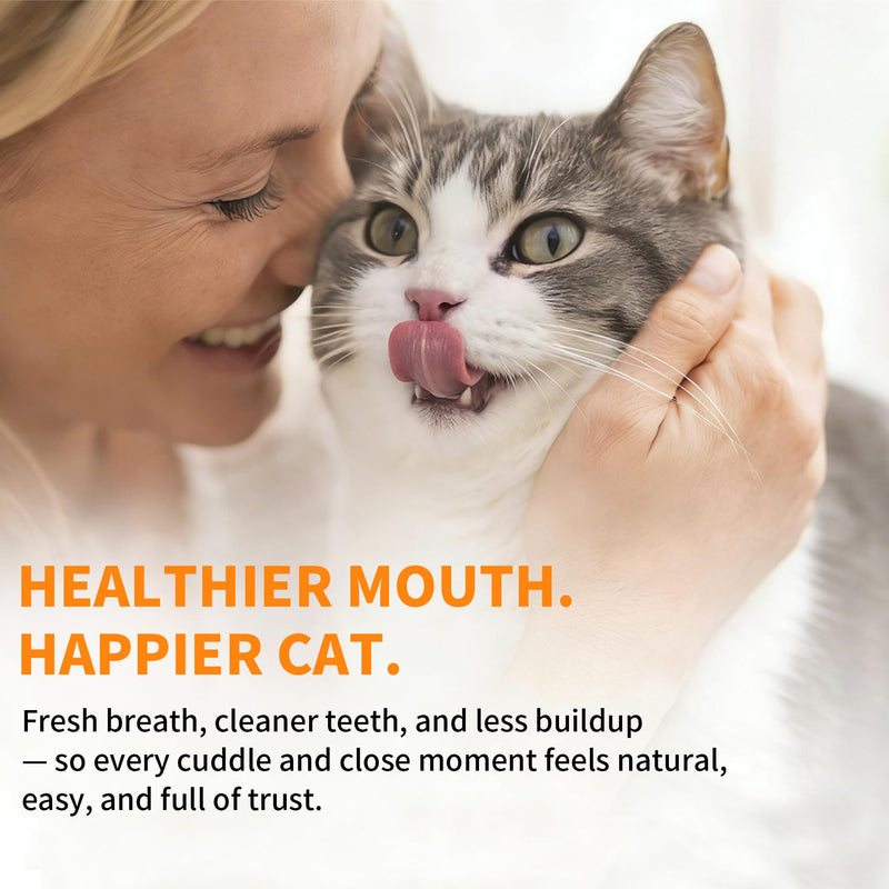 Cat Dental Kit with Salmon Flavor Toothpaste 1.06 oz | Enzymatic Cat Toothpaste, Includes Toothbrush & Finger Brush | Gentle Plaque & Breath Care 0.35 Fl Oz (Pack of 3)