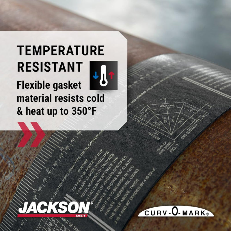 Jackson Safety Pipe Measuring Tool - Wrap-A-Round Tape Pipe Fitting Tool (Multiple Sizes and Heat Ratings) 350⁰ F Heat Rating Medium