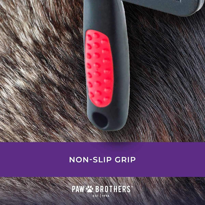 Paw Brothers Grooming Tool and Nature's Specialties Conditioning Spray Bundle - Soft Coated Pin Curved Slicker Brush, Medium- Quicker Slicker Detangling and Conditioning Spray, Ready to Use, 16 oz - PawsPlanet Australia