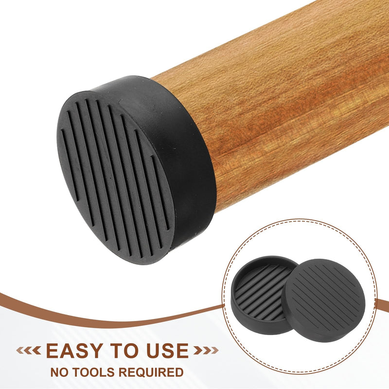uxcell 12pcs Non Slip Furniture Pads,2" Round Furniture Coasters Caster Cups Furniture Feet Floor Protectors Bed Stopper for Hardwood Floors Sofa, Black 2" 12