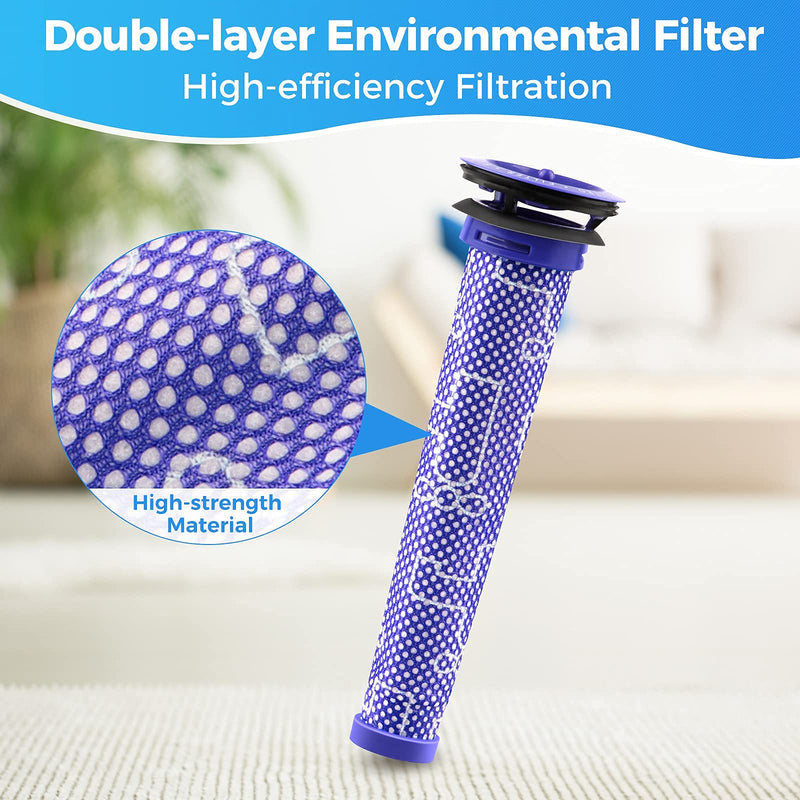 3Pack Pre Filters Replacement for Dyson - Vacuum Filter Compatible with Dyson V6 V7 V8 DC59 DC58 Replaces Part 965661 01 (3 Pack) 3P