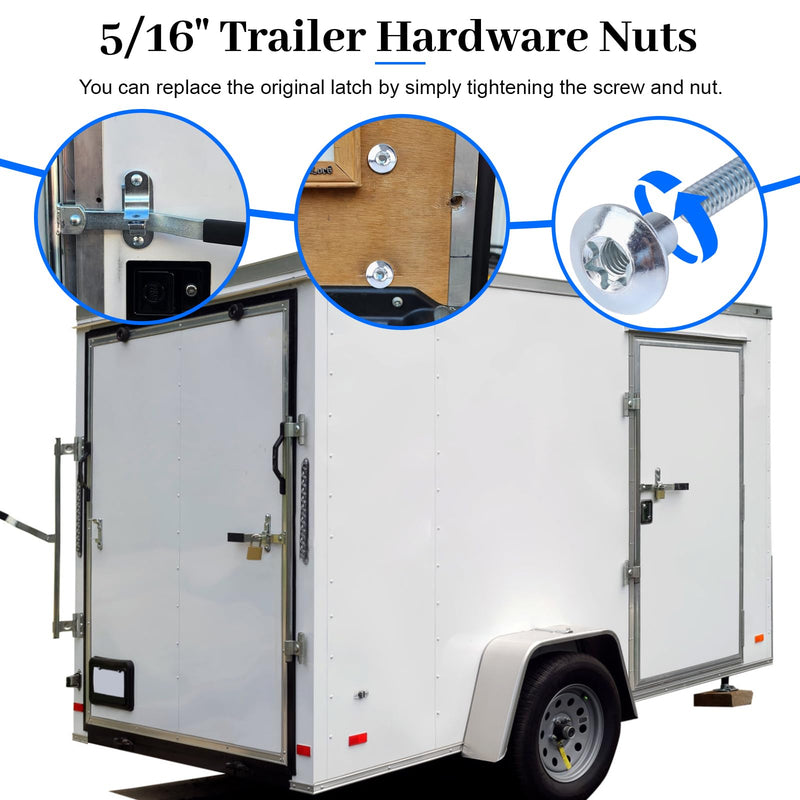 Domed Head Nut Torx Barrel 5/16" Thread Cargo Trailer Door Latch - Cargo Trailer Door Hardware (8 Pack) 8 Pack