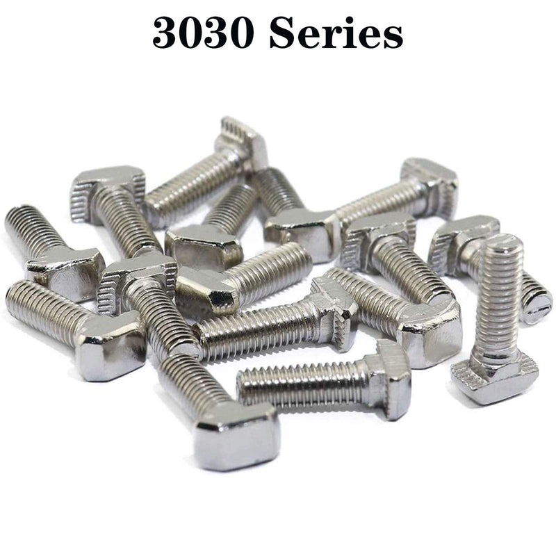 20 Pcs M6 x 25mm Thread T Slot Drop-in Bolt T-Bolt Hammer Head Bolt T Screw Stud for 3030 Series Standard 8mm T-Slot Aluminum Extrusion Profile (3030 Series) M6x25mm