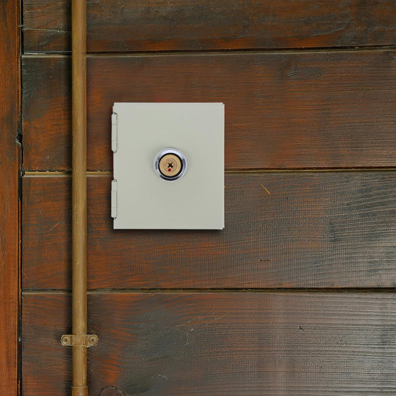 POPETPOP Weatherproof Outlet Cover Box with Key : Iron Baby Proof Electrical Outlet Cover for Indoor Outdoor Use - 86 Wall Plate Socket Protector, 3.54X3.14X2.44in