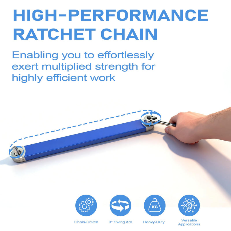 Offset Extension Wrench Impact Ready 3/8" for Tight Spaces, Wrench Extender Tool with 3/8", 1/4", 1/2" Square Drive Adapters and 1/4" Socket (BLUE) Blue