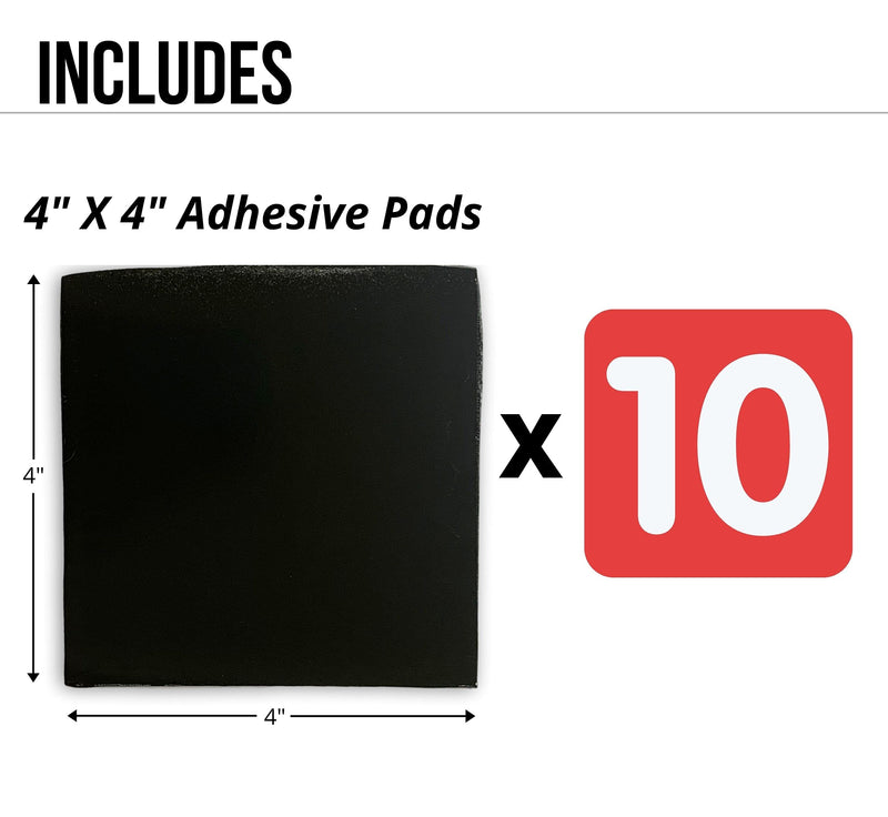 Adhesive Sticky Pads For Road Reflectors | Pack of 10 | 4 by 4 inch Butyl Pads | Sticks to Street, Pavement & Asphalt | Industrial Grade Glue for Reflector Markers (Reflective Studs Sold Separately)