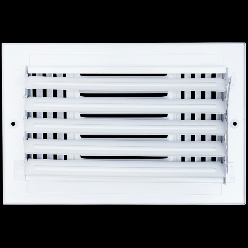 Fits 10x6 Duct Opening 3 Way Steel Air Supply Diffuser by Handua | Register Vent Cover Grille for Sidewall and Ceiling | White | Outer Dimensions: 11.75" X 7.75" 10" X 6" Duct Size