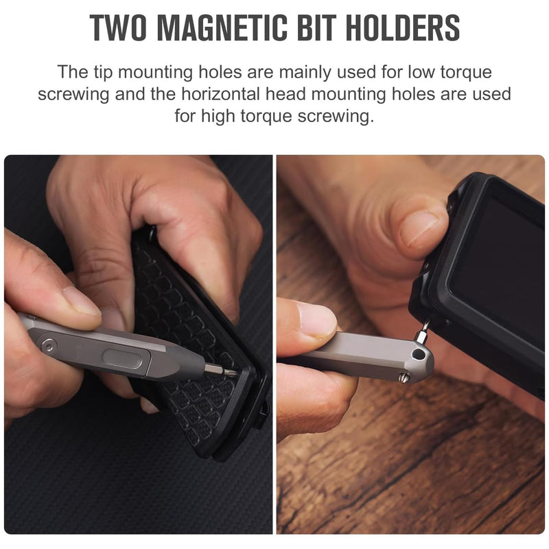 OKNIFE Otacle D1 Mini Precision Screwdriver Set, 9 in 1 EDC Multi Bit Pocket Screwdriver, Industrial S2 Steel Magnetic Bits for Work or Daily Use Aluminum-grey