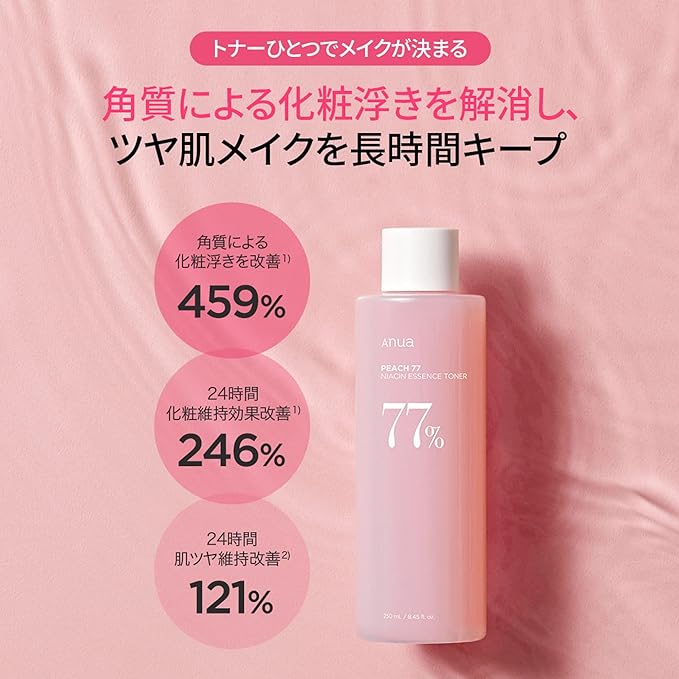 ANUA Peaches 77% Niacin Essence Toner, 8.5 fl oz (250 ml), Lotion, Exfoliating Pore Care, Skin Tone Care, Light Skin, Shiny Skin, Moisture Moisturizing, Sensitive Skin, Dry Skin, Korean Cosmetics - NewNest Australia