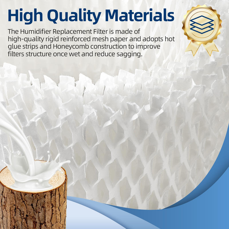 DerBlue 6 Pack Humidifier Replacement Filter Compatible with Canopy Bedside Humidifier and Nursery Humidifier,Wood Pulp & Paper Filter 6PACK