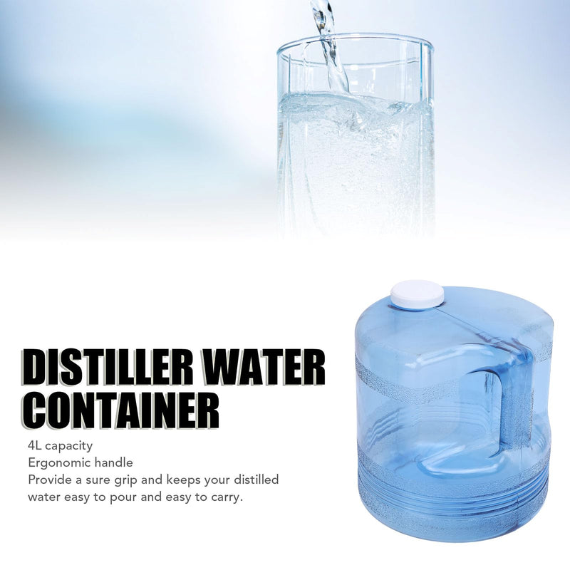Distilled Water Bottle Jug, Shockproof Distiller Water Container 4L Sure Grip for Home Beauty Countertop