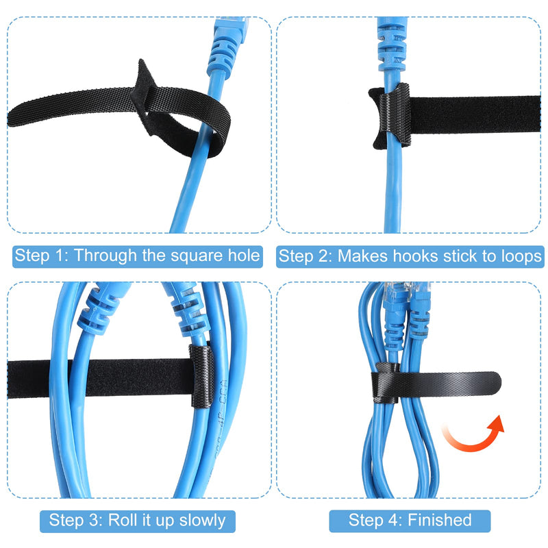 120PCS 6 Inch Reusable Cable Ties Wire Ties Cord Organizer Cable Organizer Adjustable Cable Management Black 6 Inch (Black)