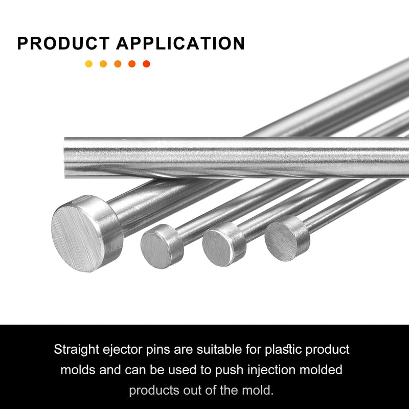 HARFINGTON Straight Ejector Pin 1" Dia 150mm (5.9") Long GCR15 Round Tip Punches Steel Ejector Pin Punch for Die Manufacturing Mechanical Maintenance 1" Dia x 5.9" Long