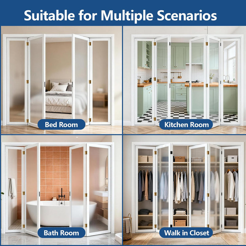 Bifold Door Hardware Kit 30in for Closet | Folding丨Steel track | Pivots & wheels | 200lb capacity | Easy DIY repair/replacement 30" Track-1 V Fold