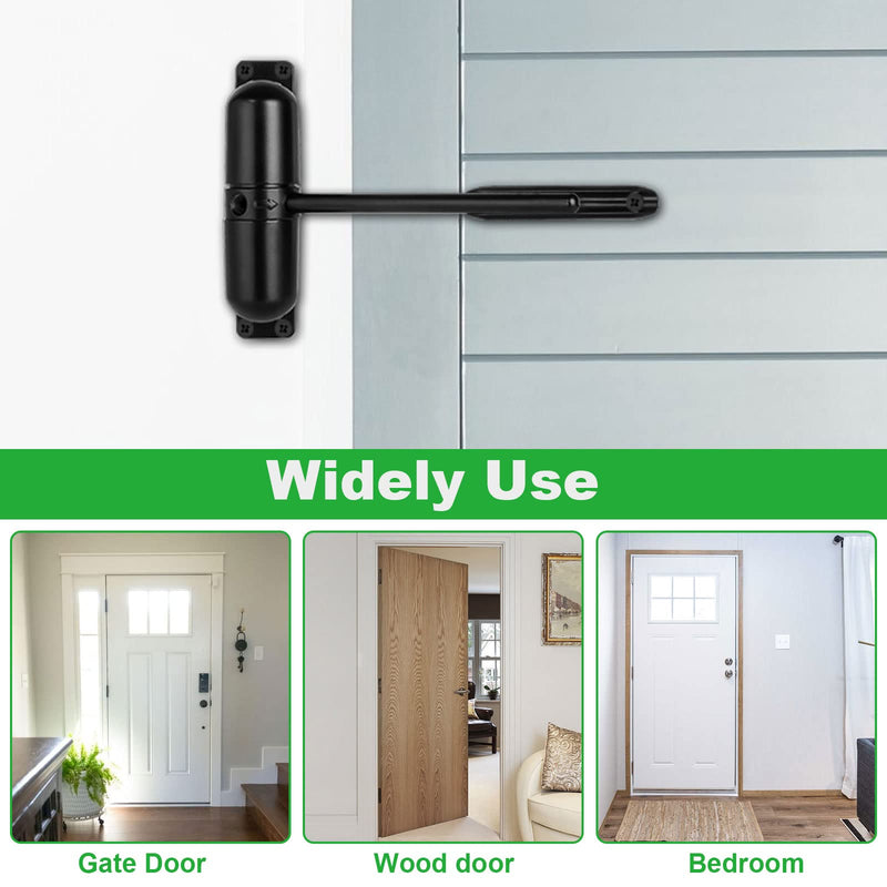JMIATRY 2PCS Spring Door Closer Automatic Door Closer Residential Auto Doors Closers Black Soft Closing Screen Doors Closers for Home Self-Closing