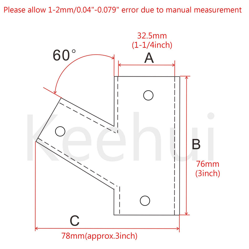 316 Stainless Steel Polished Marine Grade Handrail Fitting 60° Deck Hand Tee for 1-1/4 inch Tube/Pipe of Boat Marine Solid（1PC）