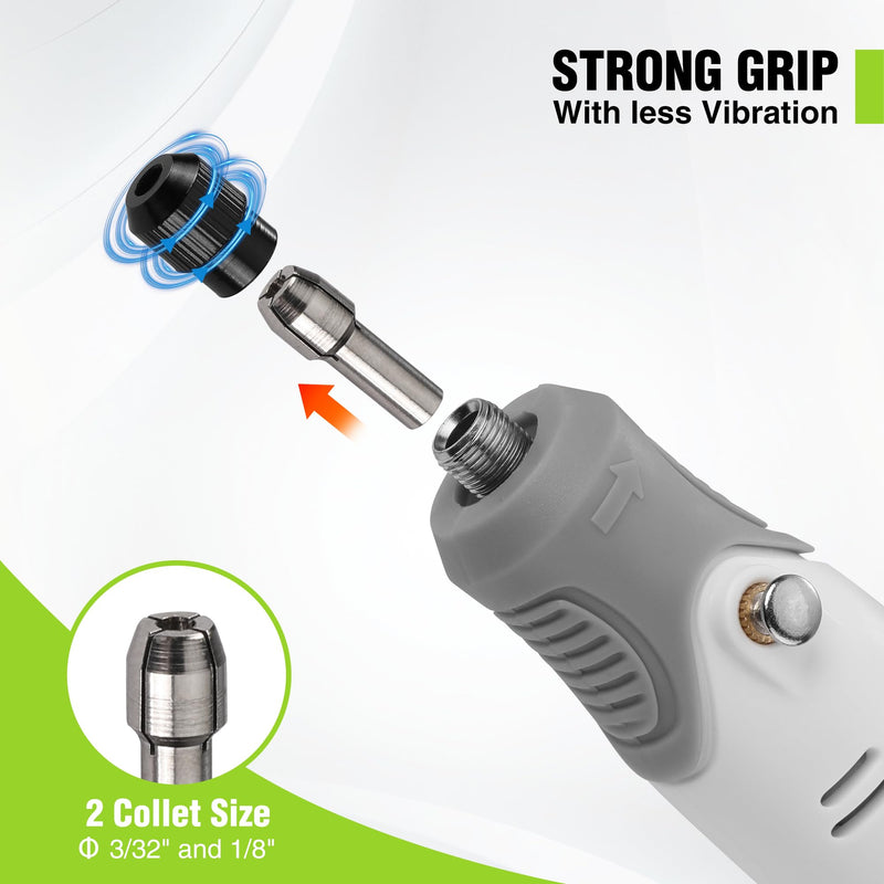 WORKPRO Cordless Rotary Tool Kit with 71pcs Accessories, 3 Variable Speeds, USB Rechargeable Mini Rotary Tool for Engraving, Sanding, Polishing, Carving, Cutting, DIY Crafts White