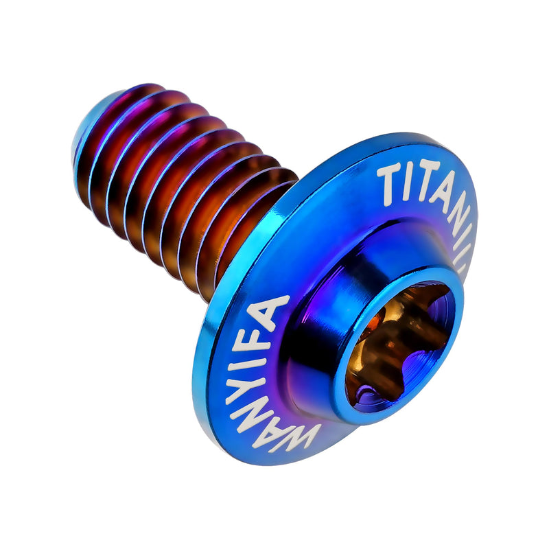 Titanium Bolt M5 M6x10 12 15 20 25 30 35mm Torx Dished Screws | for Locomotive Motorcycle Shell Modification Repair Pack of 6 (Burnt Blue, M6x12mm) Burnt Blue