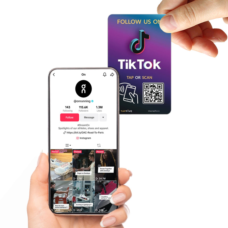 TapFive Google Review Tap Cards + Follow Us on Instagram Facebook TikTok - Tap for Instant Reviews & Followers - All Phones Compatible - Reusable NFC & QR (5-Pack Social Pack) 5-Pack Social Cards