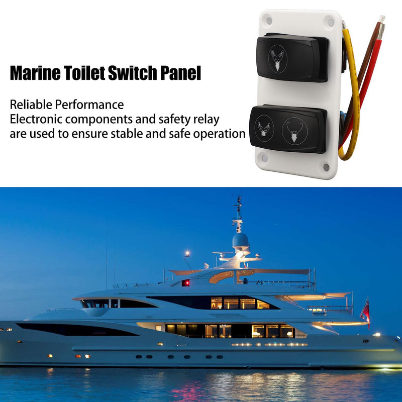 DC12 24V ABS Marine Toilet Control Panel Switch 3 Way Fast Response RV Toilet Rocker Switch Suitable for Boats Yachts RVs for Electric Toilets