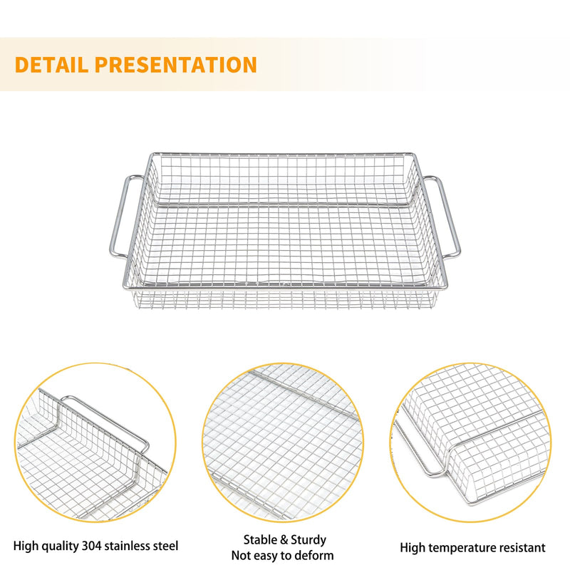 Allstare B-AFO-002G-1 Crisper Tray Replacement Parts for PowerXL Air Fryer Toaster Oven 304 Stainless Steel Air Fryer Basket B-AFO-002 PowerXL Air Fryer Grill Oven Accessories Mesh Basket Baking Pan