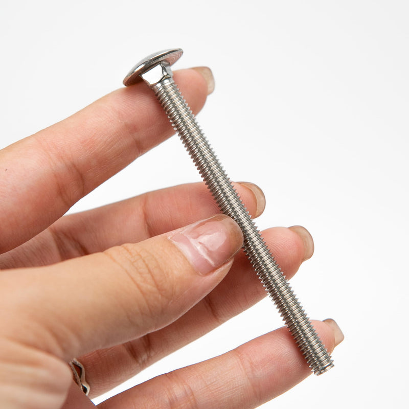 10PCS M6x80 Carriage Bolts, Fully Threaded with Square Neck and Round Head, Metric Stainless Steel Screws Coach Bolts (Thread Diameter: 6mm, Length: 80mm)