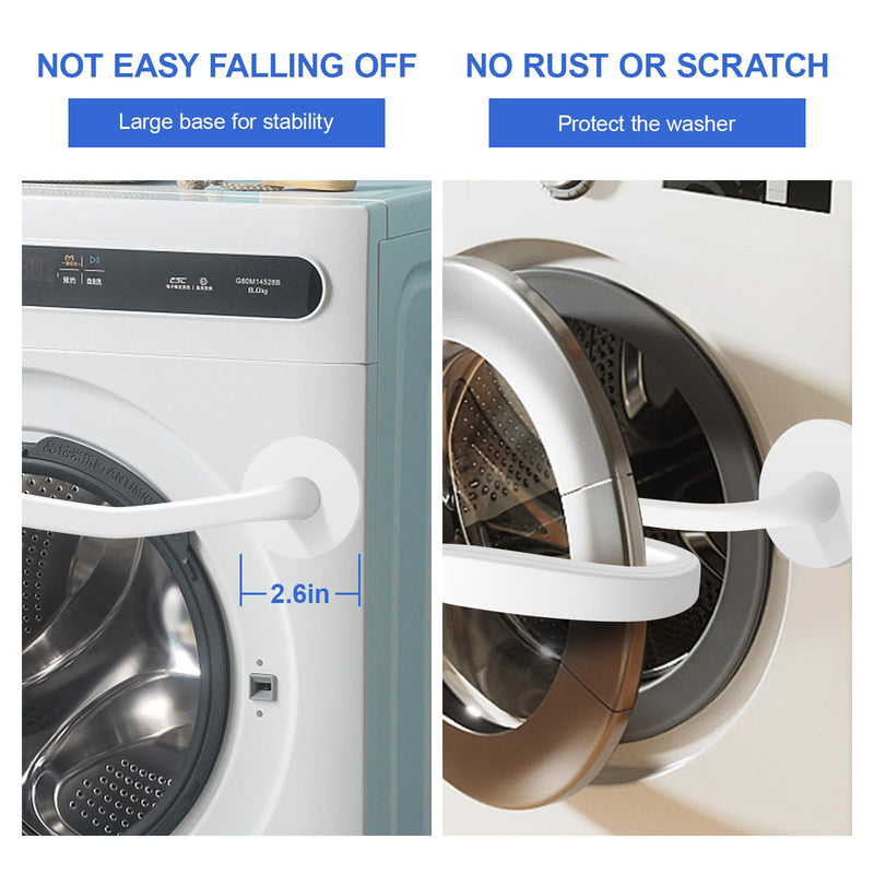 Upgraded Front Load Washer Door Prop, Easy to Use and Bend Washing Machine Door Prop Open, Flexible and Sturdy Washer Door Stopper Keep Your Washer Door Open Or Ajar to Prevent Odors, White