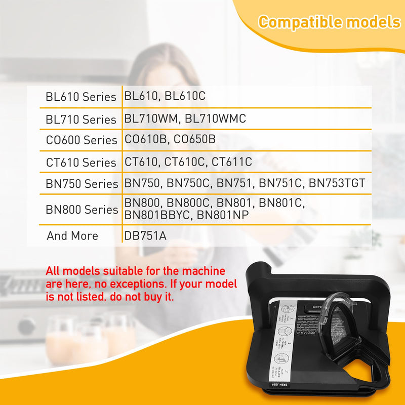 Blender Lid Replacement for Ninja Blender 72 OZ Pitcher,Top Lid for Ninja BL610 BN750 CO610B BN751 DB751A BN800 CT610 NEW Model Pitcher with Rim Extension Only Locking Lid