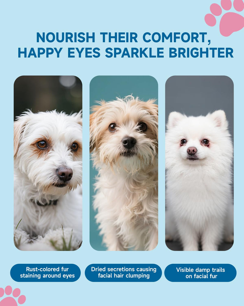 Dog Tear Stain Supplement - Tear Stain Remover for Dogs, Eye Vision & Immune Support, Lutein,Chamomile, Vitamin, Probiotic,100g, Chicken Flavor, Tear Stain Supplement for White Dog