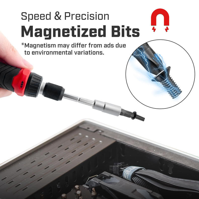 Multi Ratcheting Screwdriver Set: 21 in 1 Magnetic Multiple bits Suitable for Everyday Household Use 21-in-1 Screwdriver