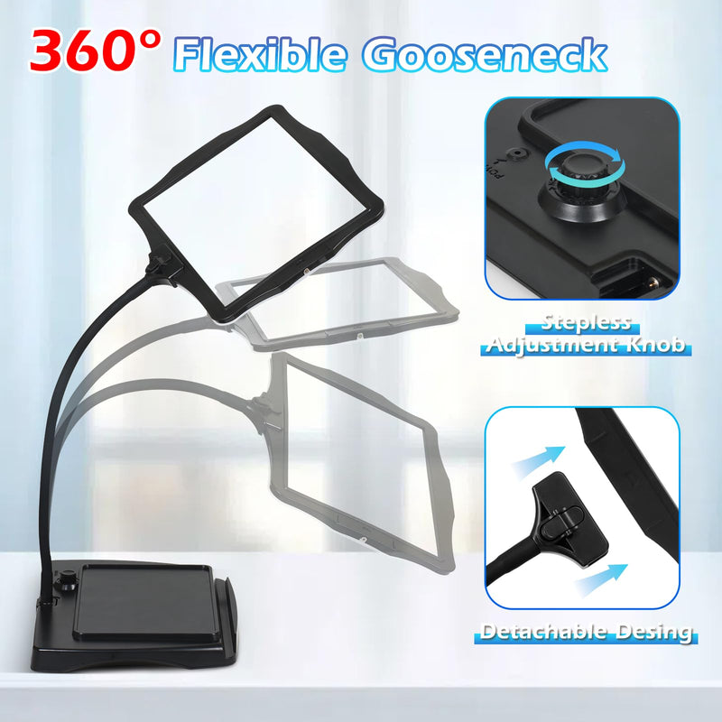 Magnifying Glass with Light and Stand 50 Ultra-Bright LEDs Large Magnifying Lamp 360° Flexible Gooseneck Magnifying Glass with Stand Hands Free Magnifier Glasses for Sewing Reading Crafts Seniors 10.6 x 7.9 inch