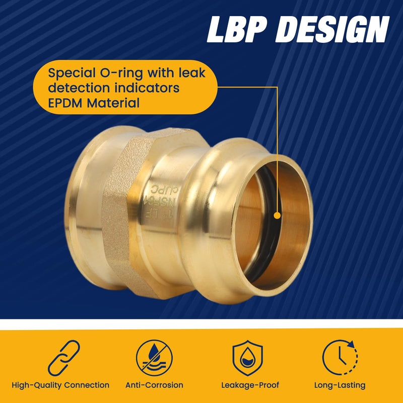 5PCS 1 inch Propress x 1 inch NPT Female Adapter Pressure Copper Fitting ProPress Connect to Female NPT Pipe Lead-Free 1" Propress x NPT Female Adapter-5Pack