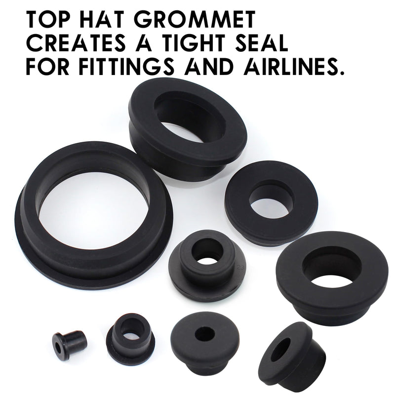 65 Pack Top Hat Rubber Grommets for Wiring Assortment Kit Waterproof Wire Grommets Automotive, Firewall Silicone Plug for Holes, Vinyl Tubing in Hydroponic and Irrigation Systems, 5 Sizes #5 sizes, 65 pcs
