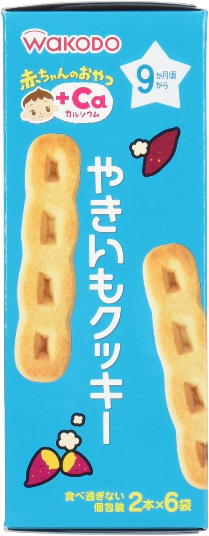 Wakodo Baby Treats + Ca Calcium Yakiimo Cookies, 6 Bags - NewNest Australia