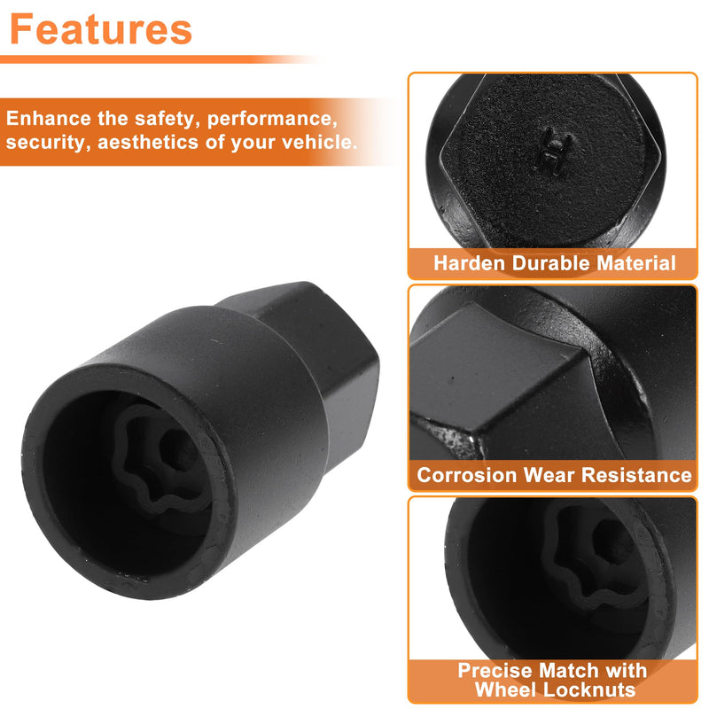 H Wheel Lock Lug Nut for Toyota for Lexus Anti-Theft Wheel Locking Nut Key Socket Removal Tool 1 Pc Socket H
