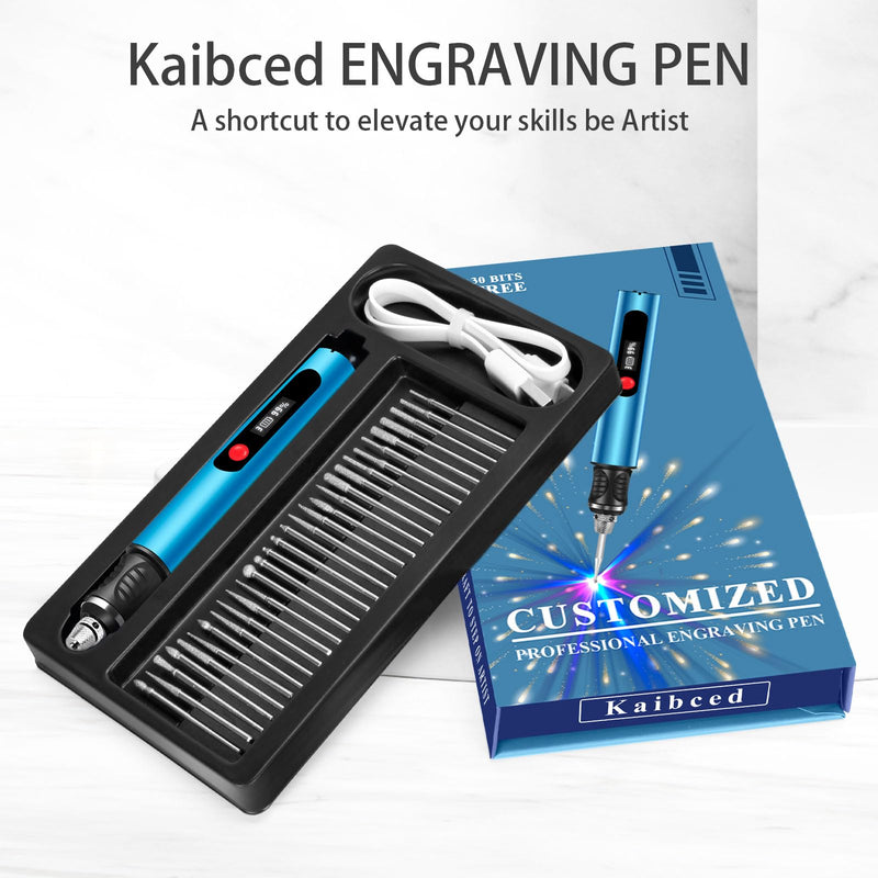 Engraving Pen for All Materials, Ultimate Cordless Portable Tool for Artists & DIYers, Portable Rotary Engraver Machine for Jewelry Wood Glass Stone Carving - Engrave 60+ Surfaces (Deep Blue) Deep Blue